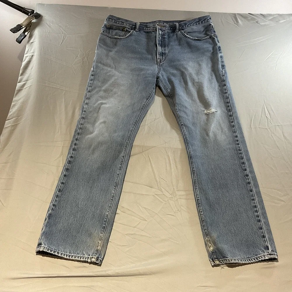 Lands' End Men's Straight Fit Jeans Size 38/30 Blue Denim Casual Classic Pants